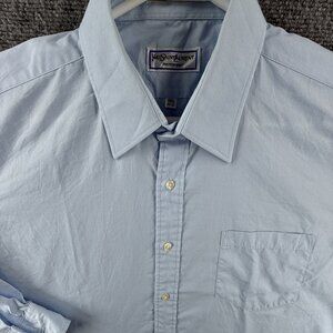 Yves Saint Laurent Point Polyester Cotton 16.5 32/33 Blue Men Button Up Shirt